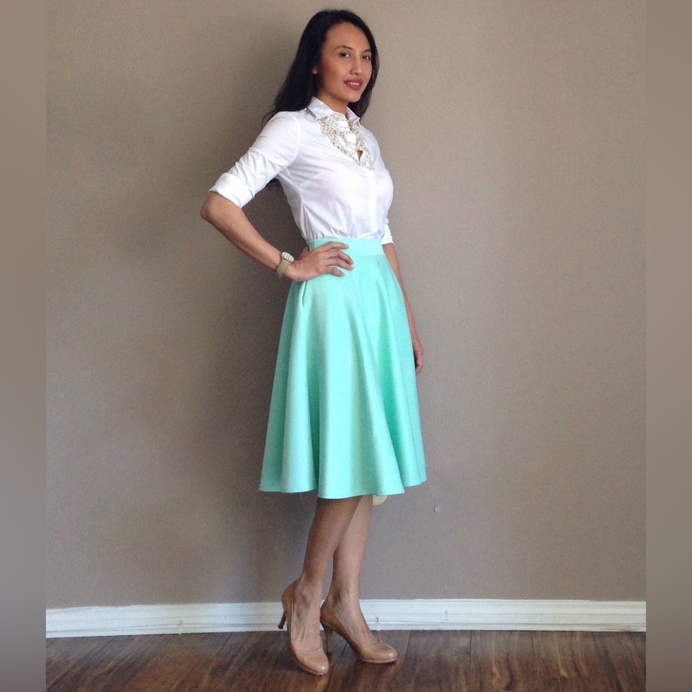 Asos Petite midi skirt ONLY.  Top, shoes and jewelry are not for sale.